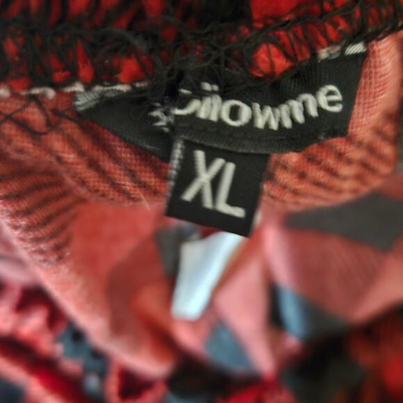 Red and Black Plaid Lounge Pants Size XL - Picture 3 of 4